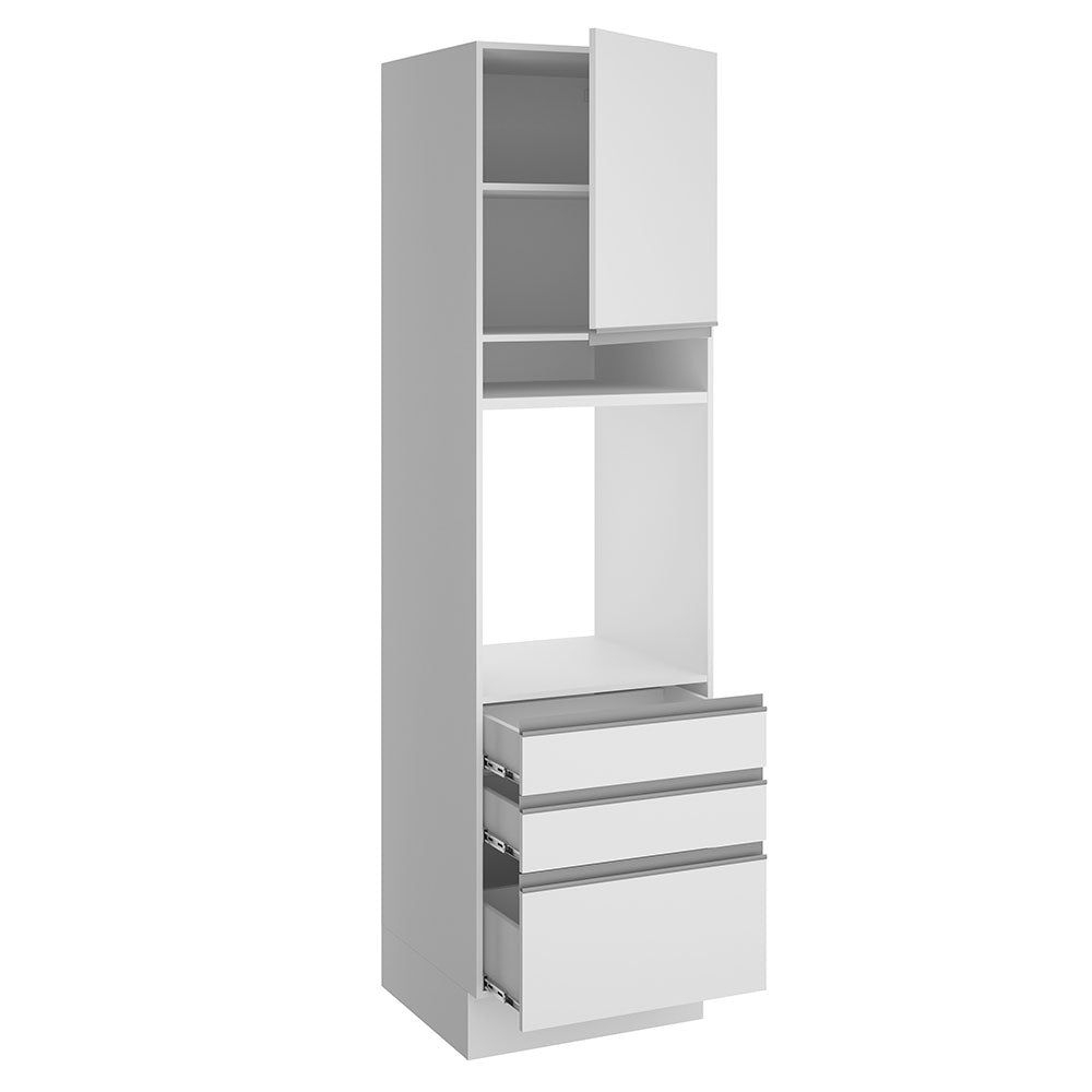 Torre Quente Madesa Glamy 60 x 60 cm 1 Porta 3 Gavetas Branco