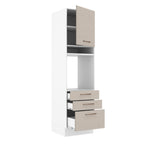 Torre Quente 60 x 60 cm 1 Porta 3 Gavetas Branco/Crema Agata Madesa