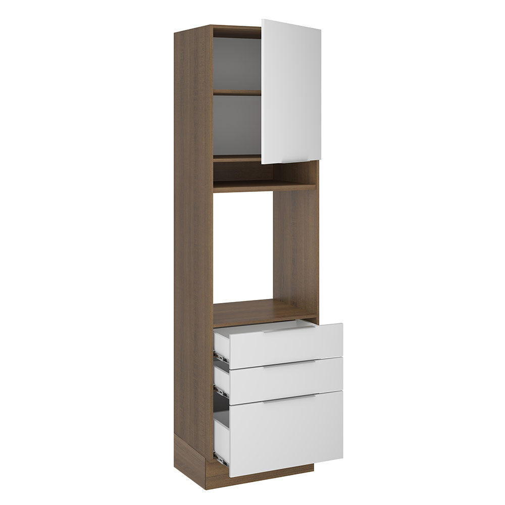 Torre Quente Madesa Stella 60 x 60 cm 1 Porta 3 Gavetas Rustic/Branco