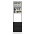 Torre Quente 60 x 60 cm 1 Porta 3 Gavetas Branco/Preto Lux Madesa