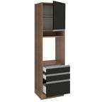 Torre Quente Madesa Glamy 60 x 60 cm 1 Porta 3 Gavetas Rustic/Preto