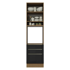 Torre Quente 60 x 60 cm 1 Porta 3 Gavetas Rustic/Preto Lux Madesa
