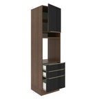Torre Quente Madesa Lux 60 cm 1 Porta 3 Gavetas Rustic/Preto