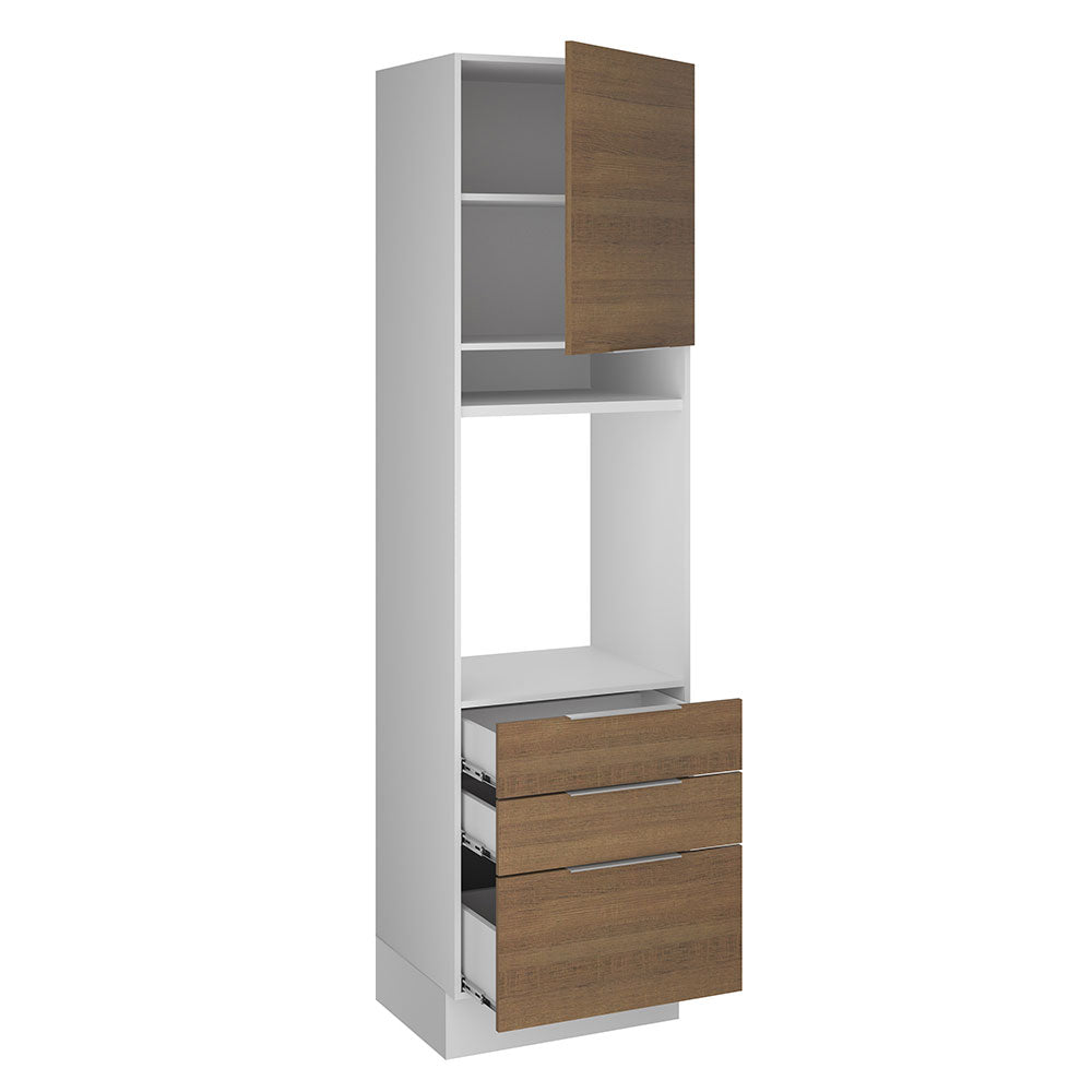 Torre Quente Madesa Stella 60 x 60 cm 1 Porta 3 Gavetas Branco/Rustic