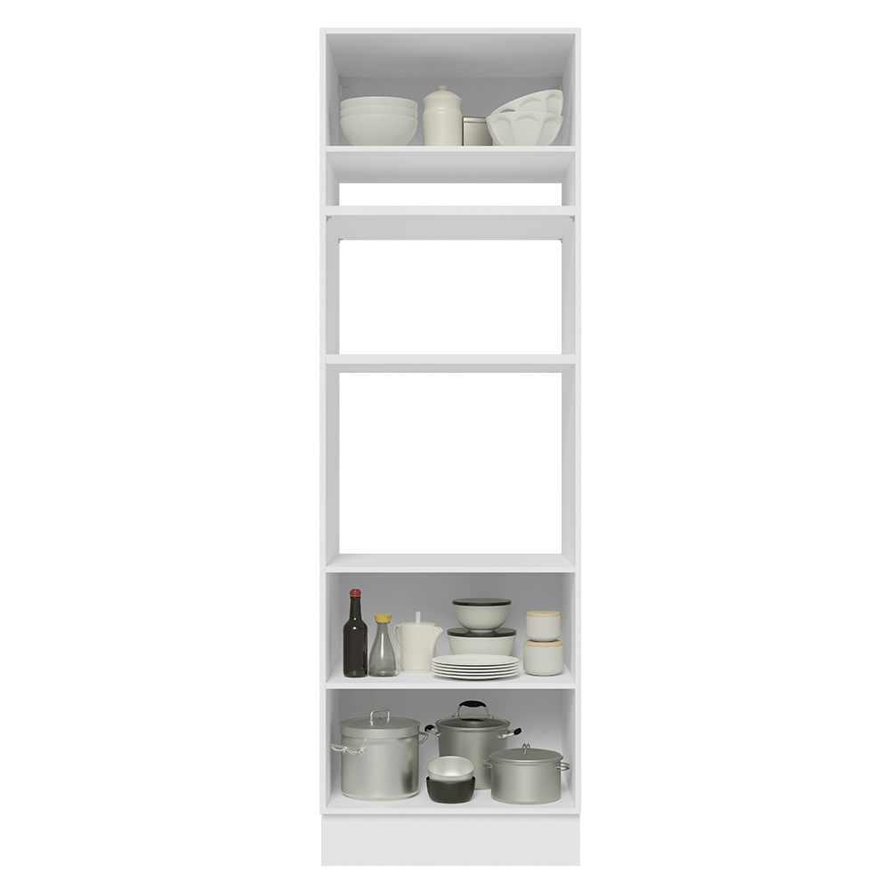 Torre Quente 70 x 60 cm 3 Portas Branco/Preto Lux Madesa