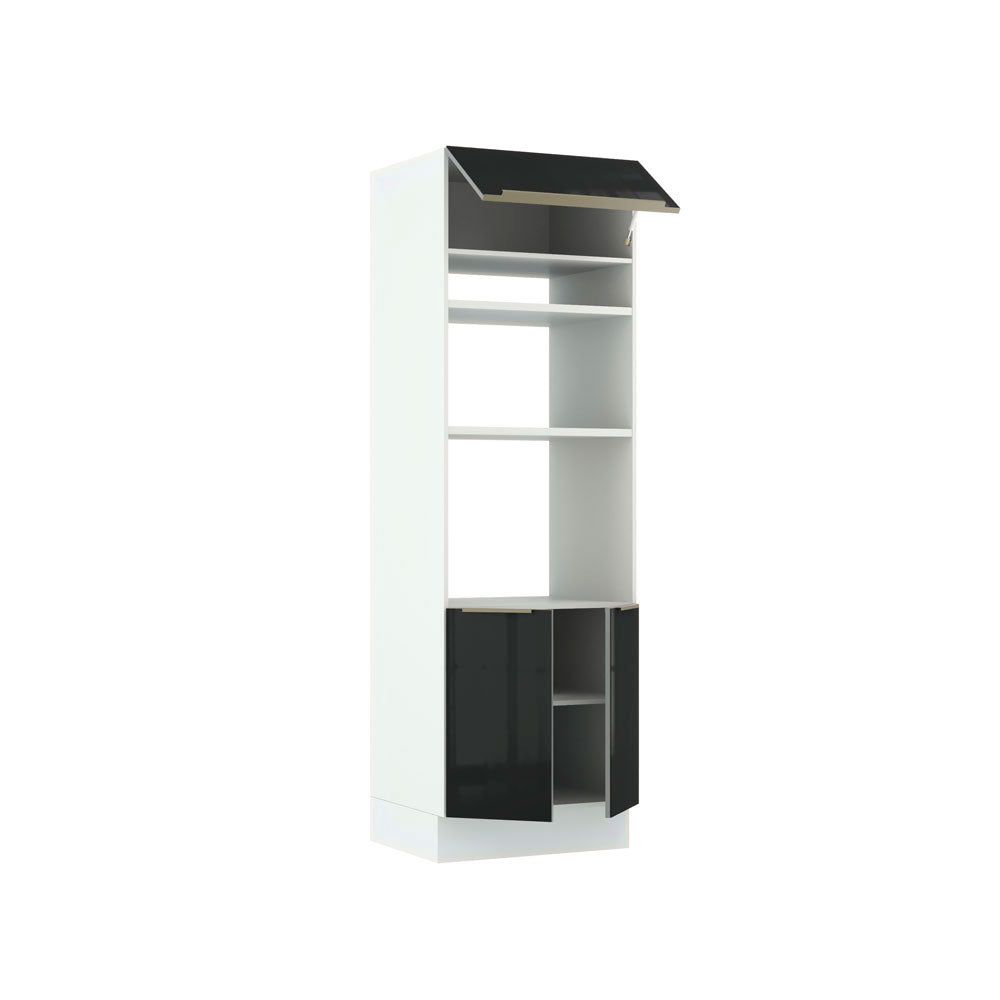 Torre Quente 70 x 60 cm 3 Portas Branco/Preto Lux Madesa