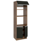 Torre Quente Madesa Glamy 70 x 60 cm 3 Portas Rustic/Preto