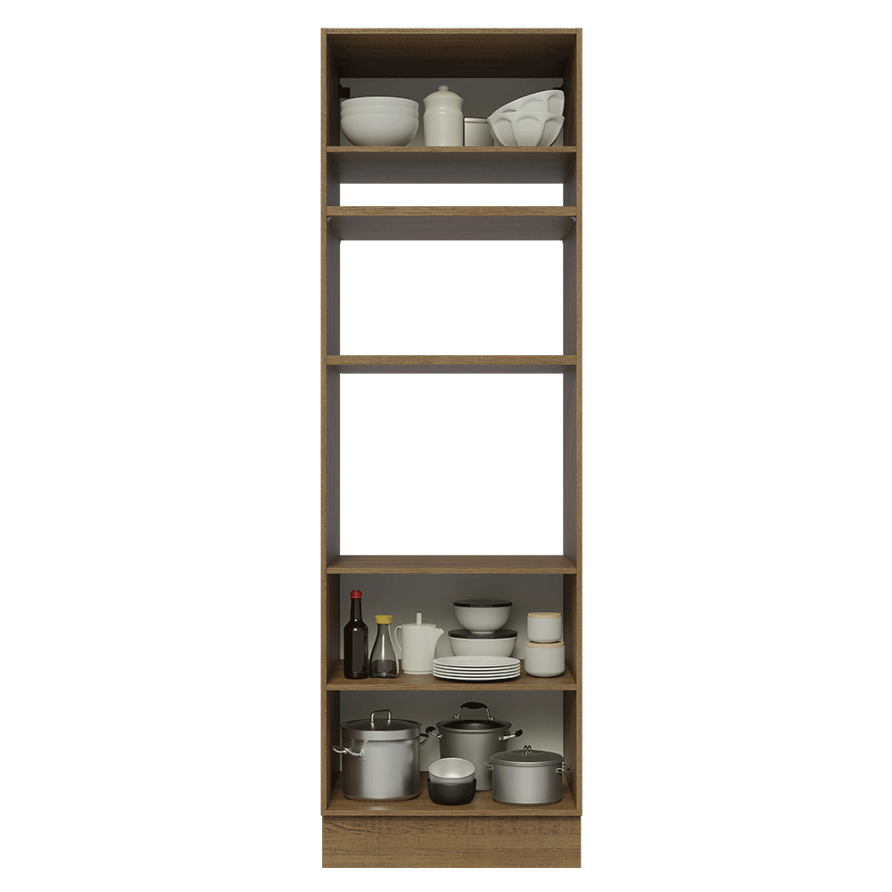 Torre Quente 70 x 60 cm 3 Portas Rustic/Preto Lux Madesa