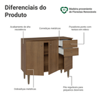 Balcão Gabinete 3 Portas 2 Gavetas Rustic Gourmet Madesa