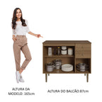 Balcão Gabinete 3 Portas 2 Gavetas Rustic Gourmet Madesa