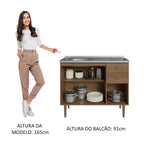 Balcão Gabinete com Pia 3 Portas e 2 Gavetas 105cm Rustic Gourmet Madesa