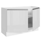 Balcão Gabinete de Pia Madesa Acordes 100% MDF 120 cm 2 Portas Branco Brilho