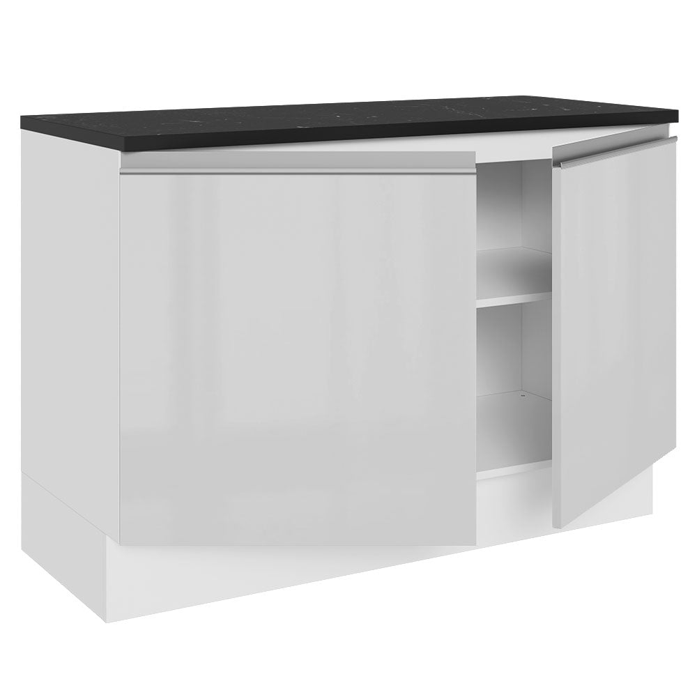 Balcão Cozinha 100% MDF 120 cm 2 Portas Branco Acordes Madesa