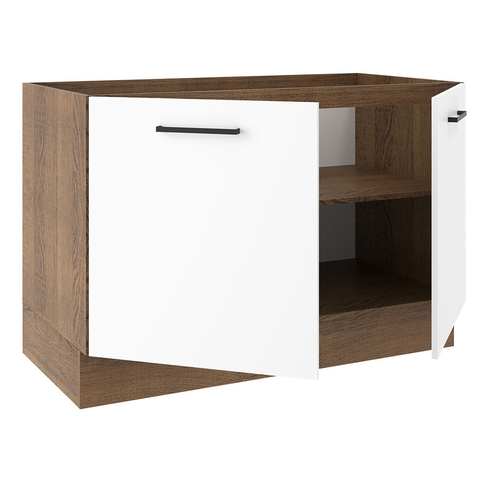 Balcão de Pia Madesa Agata 2 Portas Rustic/Branco