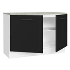 Balcão Cozinha 2 Portas (Com Tampo) Branco/Preto Agata Madesa