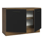 Balcão Cozinha 2 Portas (Com Tampo) Rustic/Preto Agata Madesa