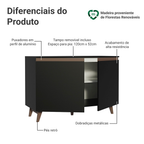 Balcão Gabinete de Pia Madesa Reims 2 Portas Preto