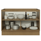 Balcão Gabinete de Pia 120 cm 2 Portas (Sem Tampo) Rustic/Cinza Lux Madesa