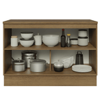 Balcão de Cozinha 120 cm 2 Portas Rustic/Cinza Lux Madesa