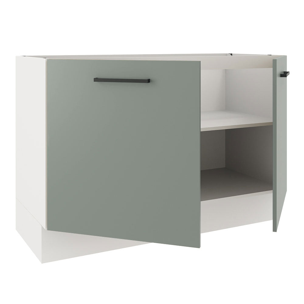 Balcão Gabinete de Pia Madesa Agata 2 Portas (Sem Tampo e Pia) Branco/Cinza