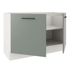Balcão Gabinete de Pia Madesa Agata 2 Portas (Sem Tampo e Pia) Branco/Cinza