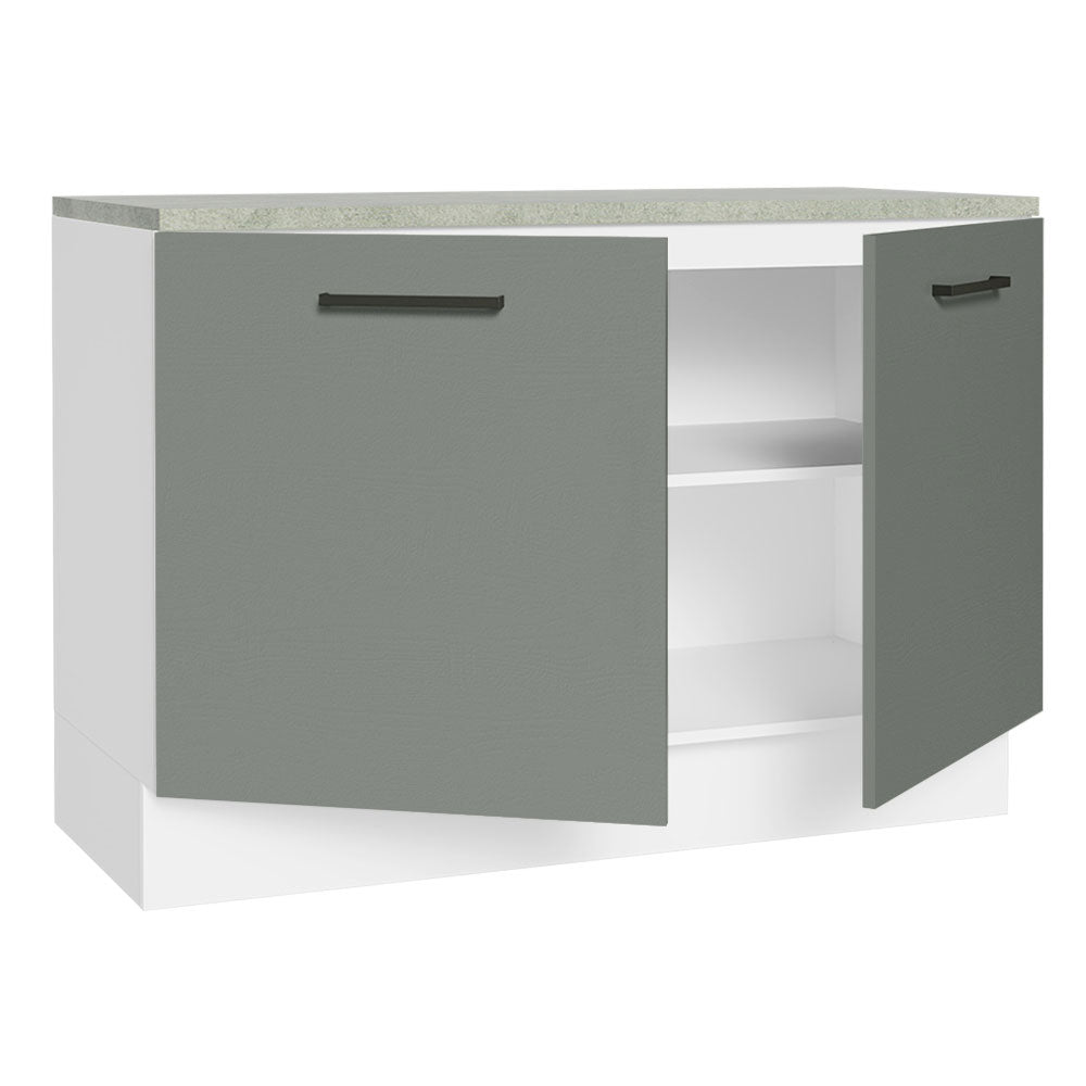 Balcão Cozinha 2 Portas (Com Tampo) Branco/Cinza Agata Madesa