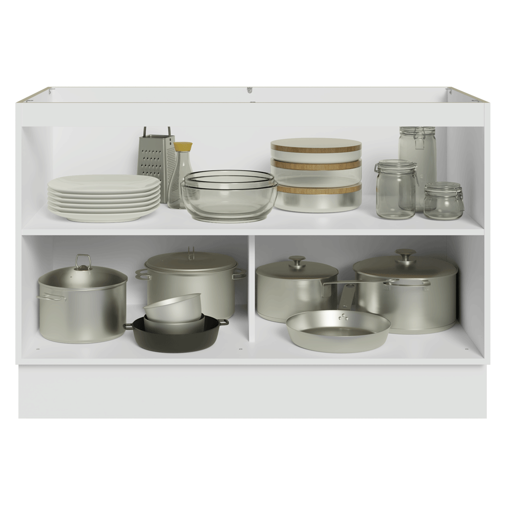 Balcão Gabinete de Pia 120 cm (Sem Tampo) Branco/Verde Vik Madesa