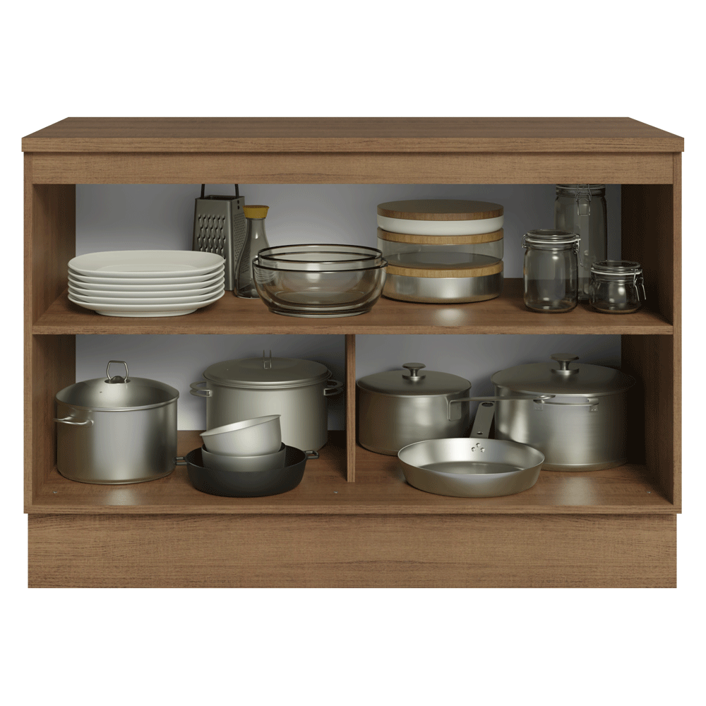 Balcão de Cozinha 120 cm 2 Portas Rustic/Azul Vik Madesa