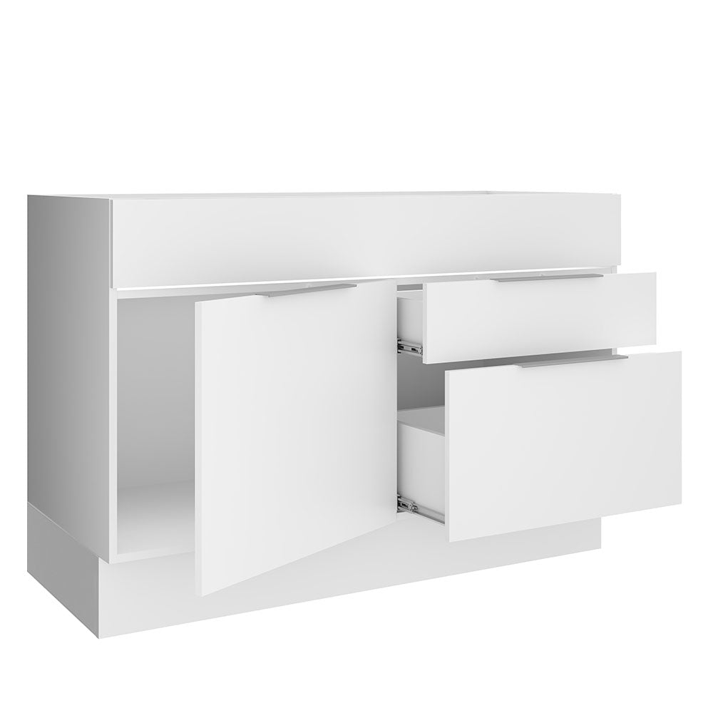 Balcão Gabinete de Pia Madesa Stella 1 Porta e 2 Gavetas (Sem Tampo e Pia) Branco