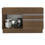 Balcão Madesa Glamy 120 cm 1 Porta e 2 Gavetas (Com Tampo) Rustic