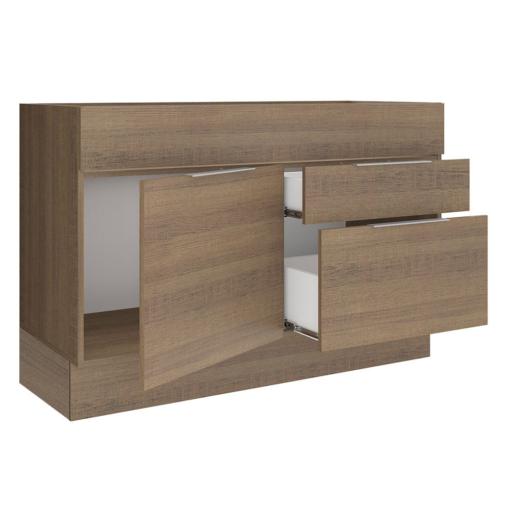 Balcão Gabinete de Pia Madesa Stella 1 Porta e 2 Gavetas (Sem Tampo e Pia) Rustic
