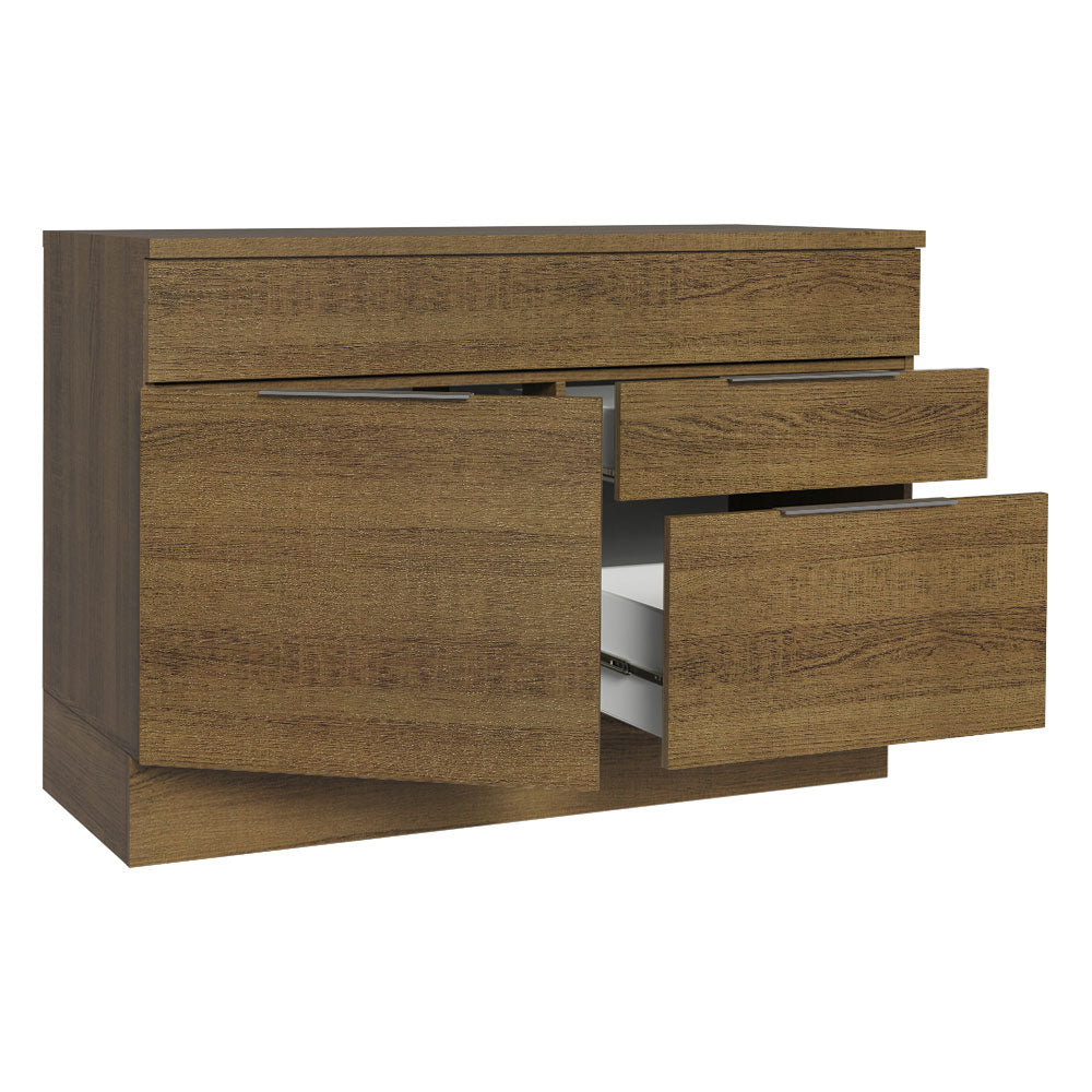Balcão Gabinete 120 cm 1 Portas e 2 Gavetas (Com Tampo) Rustic Stella Madesa