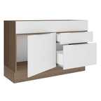 Balcão Gabinete de Pia Madesa Stella 1 Porta e 2 Gavetas (Sem Tampo e Pia) Rustic/Branco