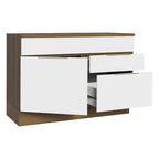 Balcão Gabinete 120 cm 1 Portas e 2 Gavetas (Com Tampo) Rustic/Branco Stella Madesa