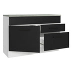Balcão Cozinha 1 Porta e 2 Gavetas (Com Tampo) Branco/Preto Agata Madesa