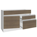 Balcão Gabinete de Pia Madesa Glamy 120 cm 1 Porta 2 Gavetas (Sem Tampo e Pia) Branco/Rustic