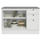 Balcão de Cozinha 120 cm 2 Portas 3 Gavetas Branco Vik Madesa