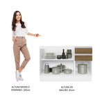 Balcão Gabinete de Pia Madesa Acordes 100% MDF 120 cm 3 Portas e 2 Gavetas Branco/Rustic