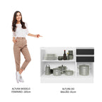 Balcão Gabinete de Pia 100% MDF 120 cm 3 Portas 2 Gavetas Branco/Preto Acordes Madesa