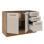 Balcão Gabinete de Pia 2 Portas e 3 Gavetas Rustic/Crema Agata Madesa