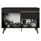 Balcão de Cozinha com 2 Portas e 1 Gaveta 120 cm Preto Pieta Madesa