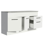 Balcão Madesa Agata 150 cm 2 Portas e 2 Gavetas (Com Tampo) Branco