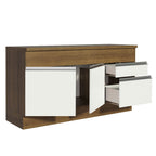Balcão Madesa Glamy 150 cm 2 Portas e 2 Gavetas (Com Tampo) Rustic/Branco