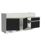 Balcão de Pia Madesa Glamy 150 cm 2 Portas e 2 Gavetas (Sem Tampo e Pia) Branco/Preto