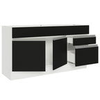 Balcão Gabinete de Pia Madesa Glamy 150 cm 2 Gavetas 2 Portas (Sem Tampo e Pia) Branco/Preto
