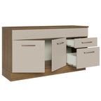 Balcão Gabinete 150 cm 2 Gavetas 2 Portas (Com Tampo) Rustic/Crema Agata Madesa
