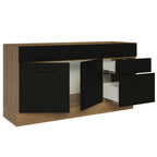 Balcão Gabinete de Pia Madesa Agata 150 cm 2 Portas e 2 Gavetas (Sem Tampo e Pia) Rustic/Preto