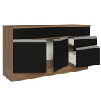 Balcão Gabinete Madesa Glamy 150 cm 2 Gavetas 2 Portas (Com Tampo) Rustic/Preto