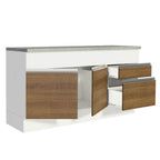 Balcão Madesa Glamy 150 cm 2 Portas e 2 Gavetas (Com Tampo) Branco/Rustic
