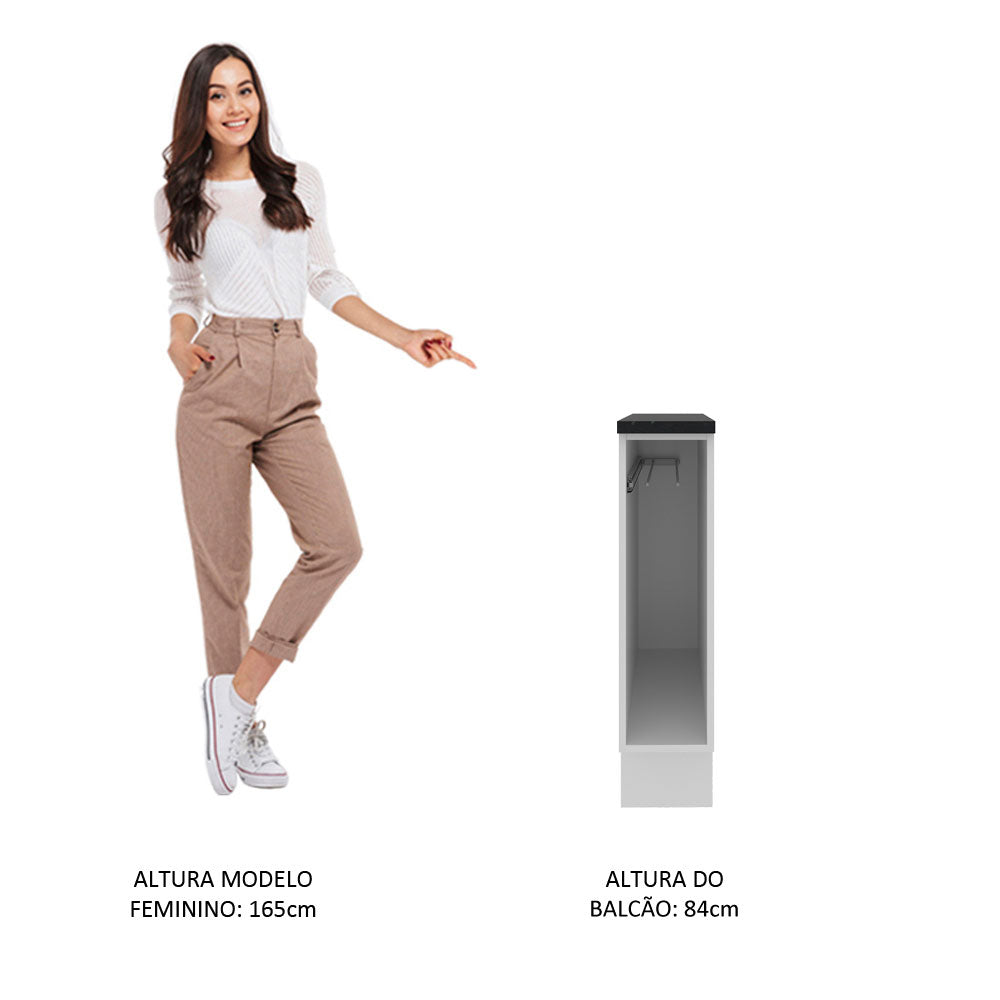 Balcão Porta-Pano Madesa Acordes 100% MDF Branco